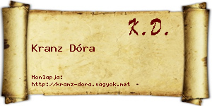 Kranz Dóra névjegykártya